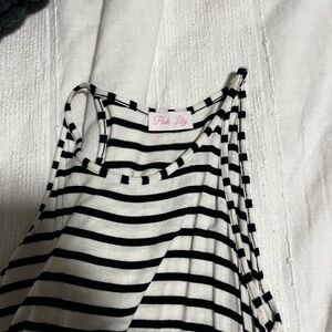 Pink Lily Monochrome Striped Sleeveless Top